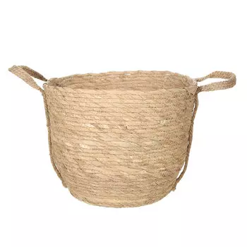 Корзина для белья, 32x26 см, плетеная, с ручками, рогоз/джут, Cozy village