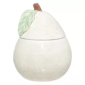 Конфетница, 19х15 см, с крышкой, керамика, бежевая, в крапинку, Груша, Pear garden