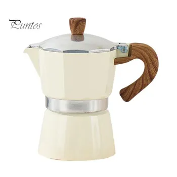 Кофеварка Moka Pot Espresso Maker 150 мл, легкая кофеварка для плиты, простая в использовании итальянская кофеварка для насыщенного эспрессо, латте, капучино 150ML красный