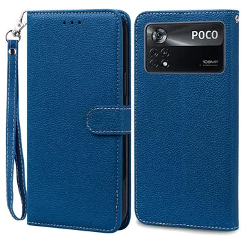Чехол Poco X4 Pro 5G, флип-кошелек, книжка, чехол для Xiaomi Poco X4 Pro X 4 Pro X4Pro 5G, кожаный чехол для телефона, чехол, Fundas Shell POCO X4 Pro 5G серый