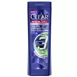 шампунь CLEAR Men 3в1 Ультра Свежесть против перхоти 400мл мужской