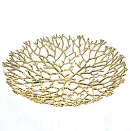 Ваза для фруктов 23 см Maisinger Butterfly & Leaves золотой