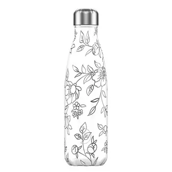 Термос Chilly's Bottles line drawing 500 мл flowers