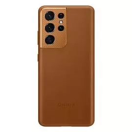 Чехол - накладка Samsung EF-VG998LAEGRU Leather Cover S21 Ultra, коричевый (Brown)