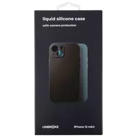 Чехол UNBRKE УТ000027780 liquid silicone case with camera protection для iPhone 13 mini, черный