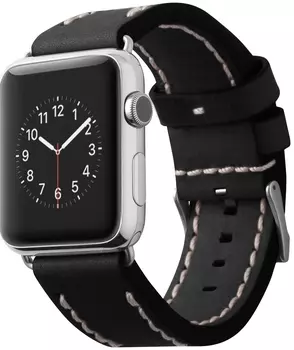 Сменный ремешок Cozistyle Leather Band (CLB010) для Apple Watch SE/6 42mm (Black)