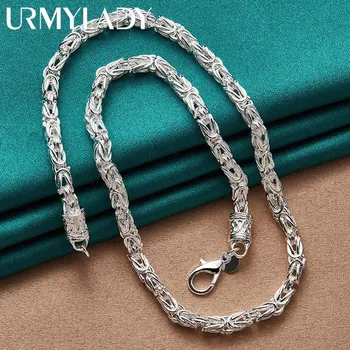 URMYLADY из стерлингового серебра 925 пробы, подвесная цепочка 20 дюймов, простое ожерелье для мужчин и женщин, модные ювелирные изделия для свадебной вечеринки 50cm