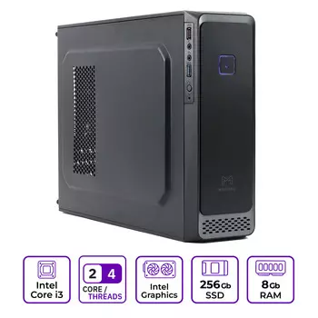 Системный блок Mastero Basic BC07, Intel Core i3 3240 3.4 ГГц, 8Gb RAM, 256Gb SSD HD Graphics, DOS, черный (BC07-I3240-8S256)