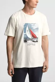 Футболка хлопковая с принтом Tommy Hilfiger