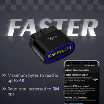 Диагностический сканер Vgate iCar Pro 2 S, Bluetooth 5,3, OBD2, ELM327
