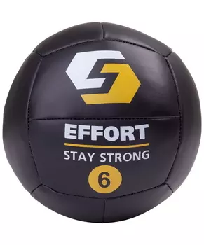 Медицинбол Effort EMD5, кожзам, 6 кг, черный