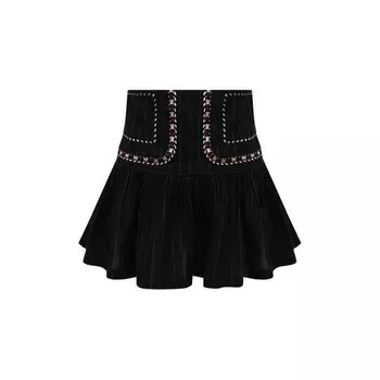 Льняная мини-юбка с контрастной отделкой Isabel Marant Etoile
