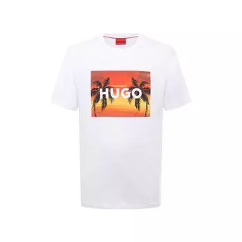 Хлопковая футболка HUGO