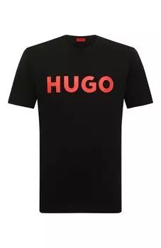 Хлопковая футболка HUGO