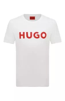 Хлопковая футболка HUGO