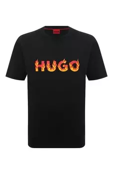 Хлопковая футболка HUGO