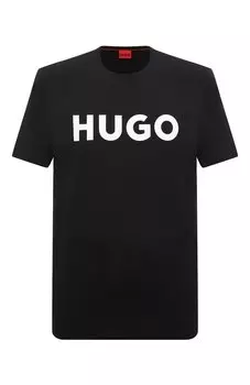 Хлопковая футболка HUGO