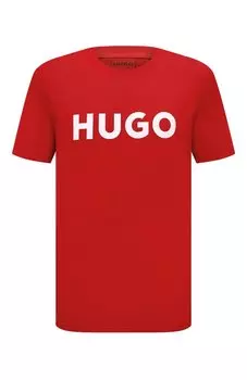 Хлопковая футболка HUGO
