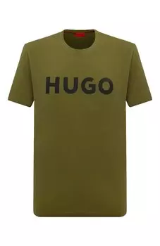 Хлопковая футболка HUGO