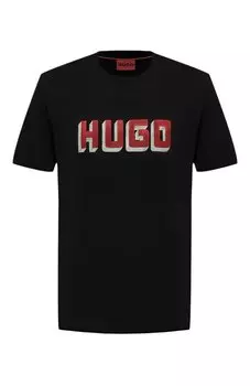 Хлопковая футболка HUGO