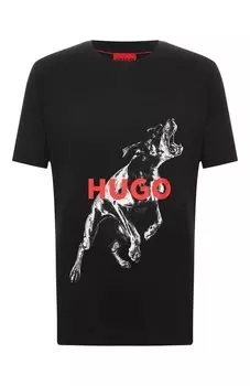 Хлопковая футболка HUGO