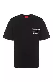 Хлопковая футболка HUGO