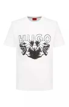 Хлопковая футболка HUGO