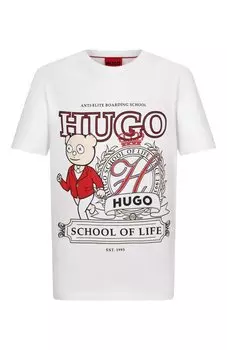 Хлопковая футболка HUGO