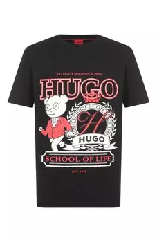 Хлопковая футболка HUGO