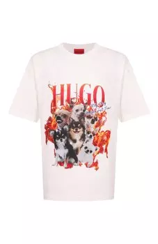 Хлопковая футболка HUGO