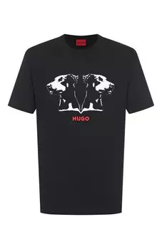 Хлопковая футболка HUGO