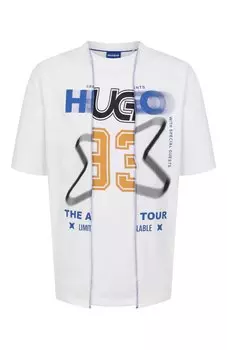 Хлопковая футболка HUGO Blue