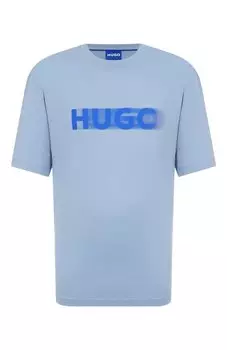 Хлопковая футболка HUGO Blue