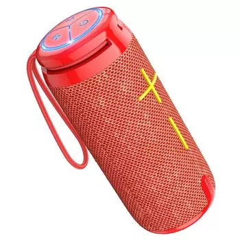 Портативная акустика Borofone BR24 Fashion, 10 Вт, FM, AUX, USB, microSD, Bluetooth, подсветка, красный (6974443386684)