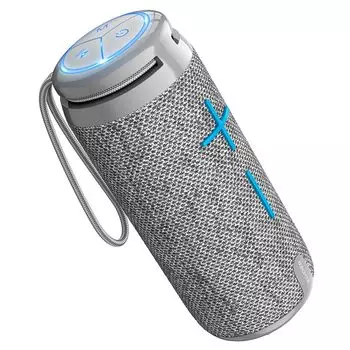 Портативная акустика Borofone BR24 Fashion, 10 Вт, FM, AUX, USB, microSD, Bluetooth, подсветка, серый (6974443386691)