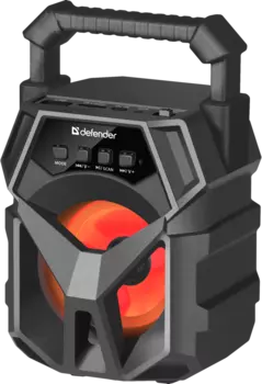 Портативная акустика Defender G98, 5 Вт, FM, AUX, USB, microSD, Bluetooth, подсветка, черный (65098)