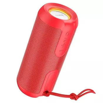 Портативная акустика Hoco BS48 Artistic, 10 Вт, FM, AUX, USB, microSD, Bluetooth, подсветка, красный (62252)