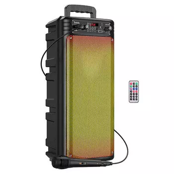 Портативная акустика Hoco BS52 Billowing, 20 Вт, FM, AUX, USB, microSD, Bluetooth, подсветка, черный (780799)
