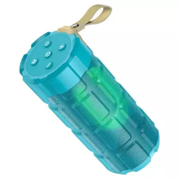 Портативная акустика Hoco HC7, 10 Вт, FM, AUX, USB, microSD, Bluetooth, подсветка, синий (6931474749772)