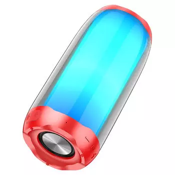Портативная акустика Hoco HC8 Pulsating, 10 Вт, FM, AUX, USB, microSD, Bluetooth, подсветка, красный (752871)