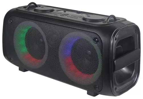 Портативная акустика Hyundai H-PS1030, 40 Вт, FM, AUX, USB, microSD, Bluetooth, подсветка, черный