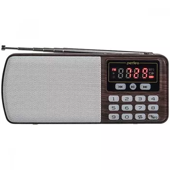 Акустика портативная Perfeo ЕГЕРЬ, 3 Вт, FM, AUX, USB, microSD, коричневый (PF_A4463)