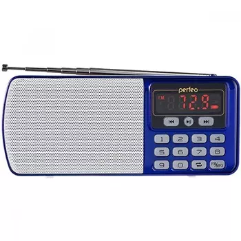Акустика портативная Perfeo ЕГЕРЬ, 3 Вт, FM, AUX, USB, microSD, синий (i120-BL)