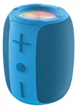 Портативная акустика QUMO Battery Beats, 5 Вт, FM, AUX, microSD, Bluetooth, подсветка, синий (33038)