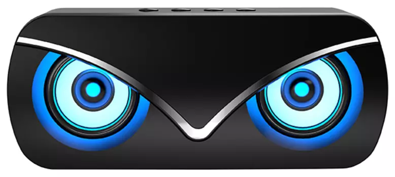 Портативная акустика QUMO Hawk (ВТ 0051), 10 Вт, FM, AUX, USB, microSD, Bluetooth, подсветка, черный (32941)