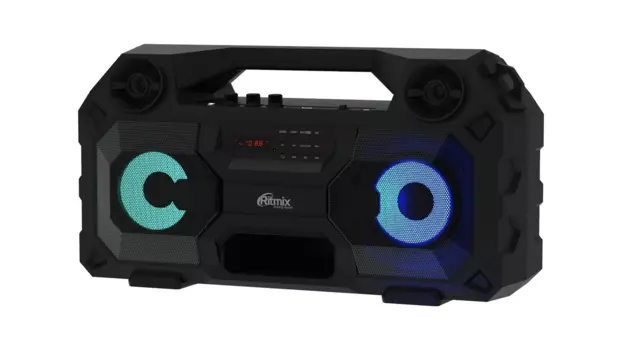Портативная акустика Ritmix SP-690B, 36 Вт, FM, USB, microSD, Bluetooth, подсветка, черный (SP-690B)