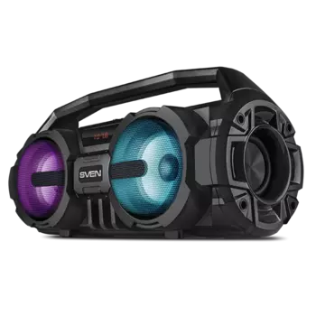 Портативная акустика SVEN PS-415, 12 Вт, FM, USB, microSD, Bluetooth, подсветка, черный (PS-415)