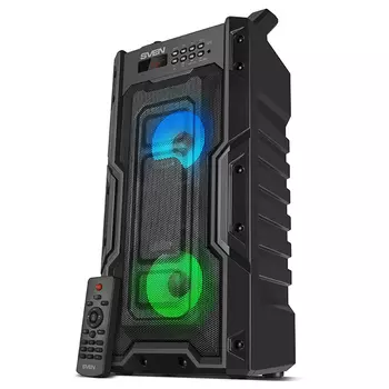 Портативная акустика SVEN PS-435, 20 Вт, FM, USB, microSD, Bluetooth, подсветка, черный