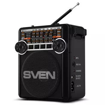 Портативная акустика SVEN SRP-355, 3 Вт, FM, AUX, USB, SD, microSD, черный (SV-017125)