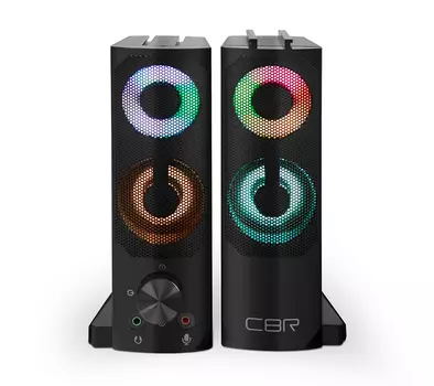 Акустика 2.0 CBR CMS 514L, 6 Вт, подсветка, черный (CMS 514L Black)